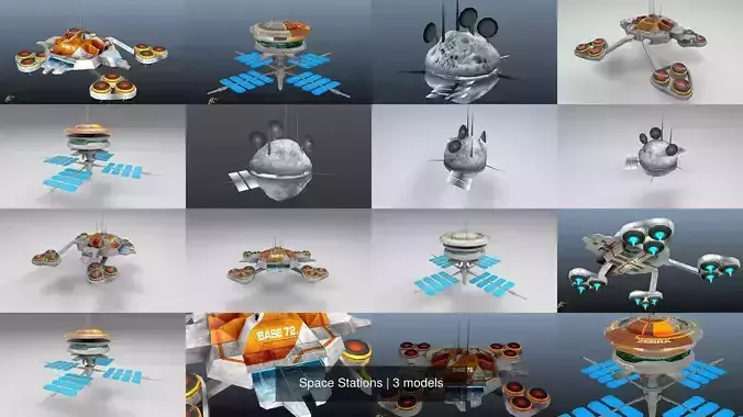 Space Stations 3D Model Collection