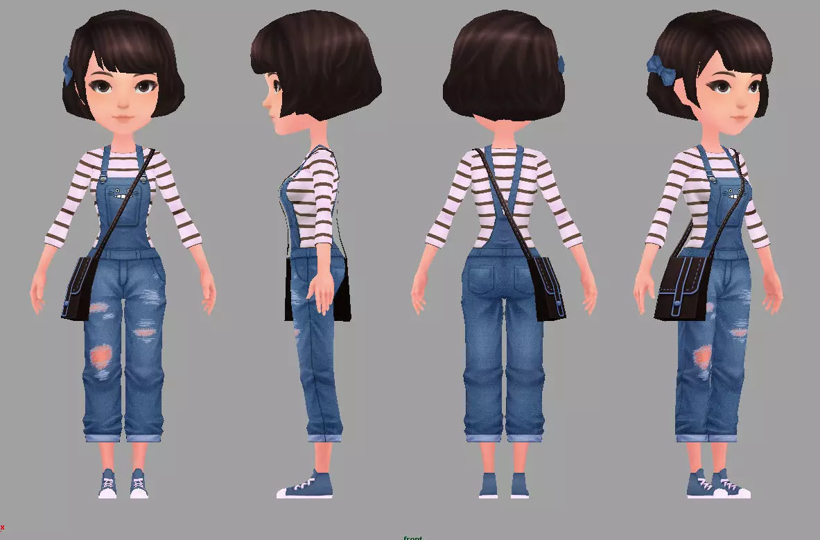 3D Cute Girl Low-poly 3D model