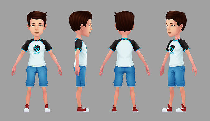 3D CG Boy Low-poly 3D model
