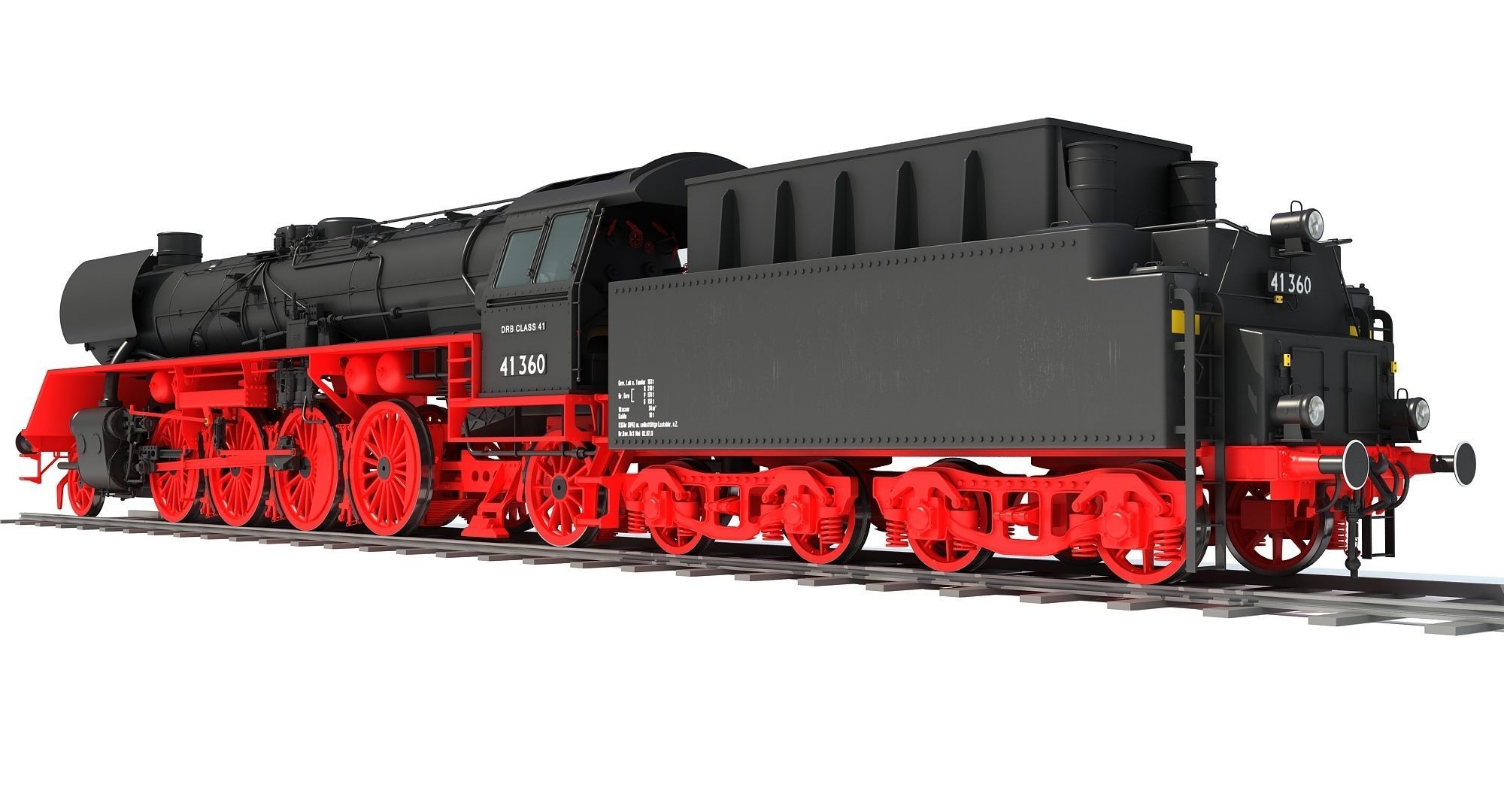 Steam Locomotive Train  3D model_2
