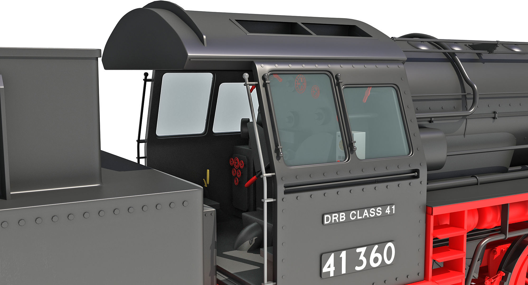 Steam Locomotive Train  3D model_10