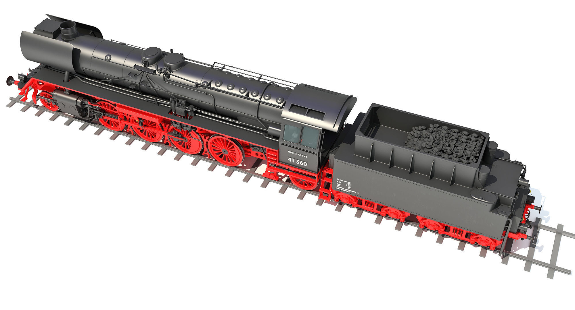 Steam Locomotive Train  3D model_7