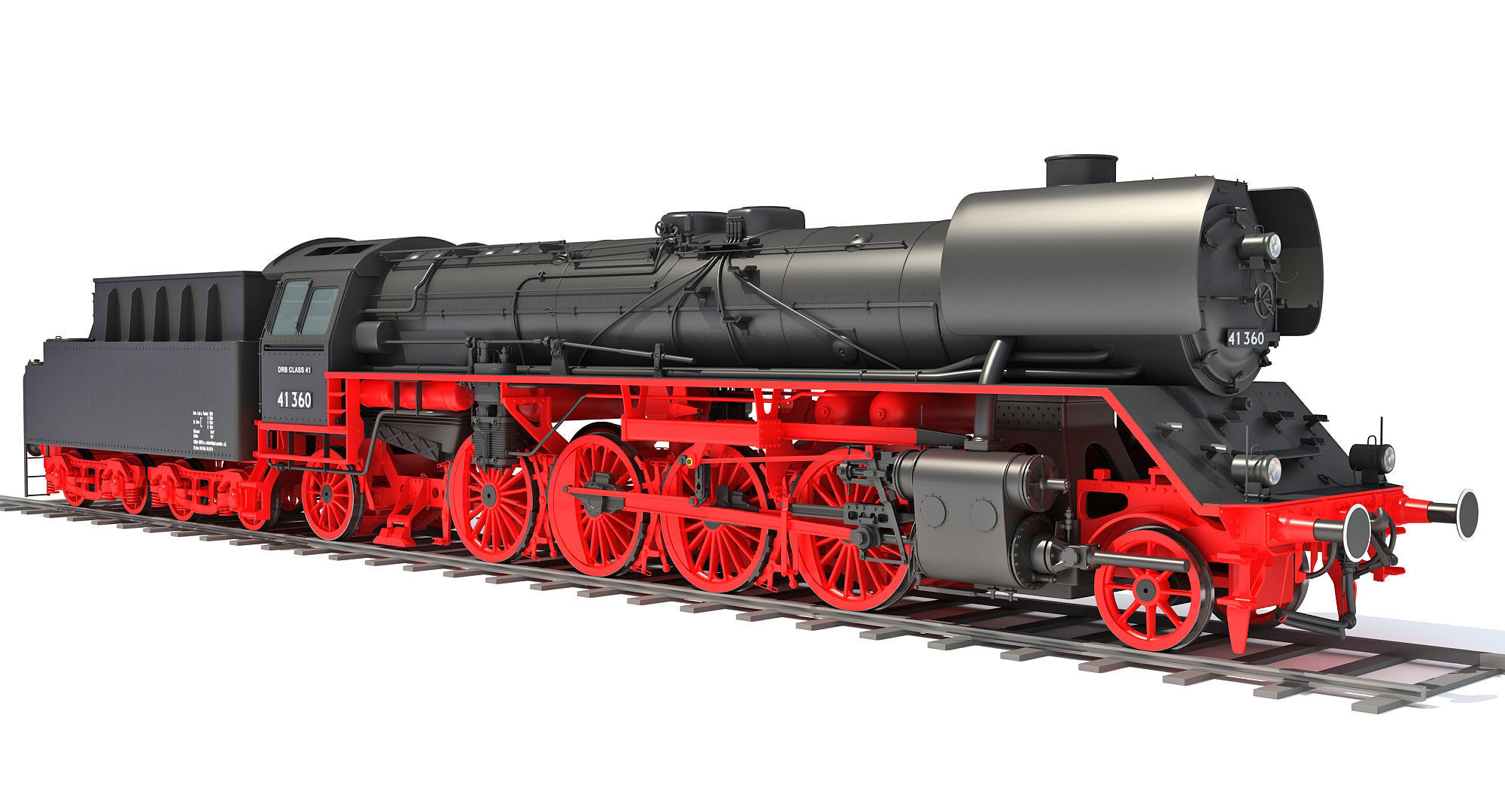 Steam Locomotive Train  3D model_3