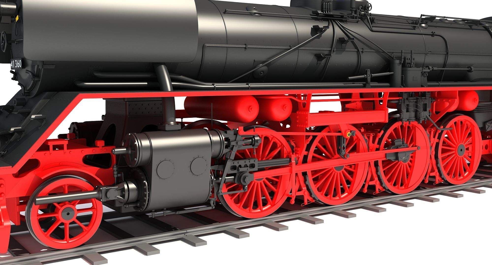 Steam Locomotive Train  3D model_13