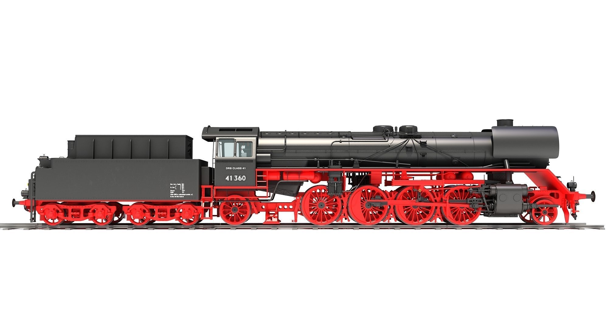 Steam Locomotive Train  3D model_4