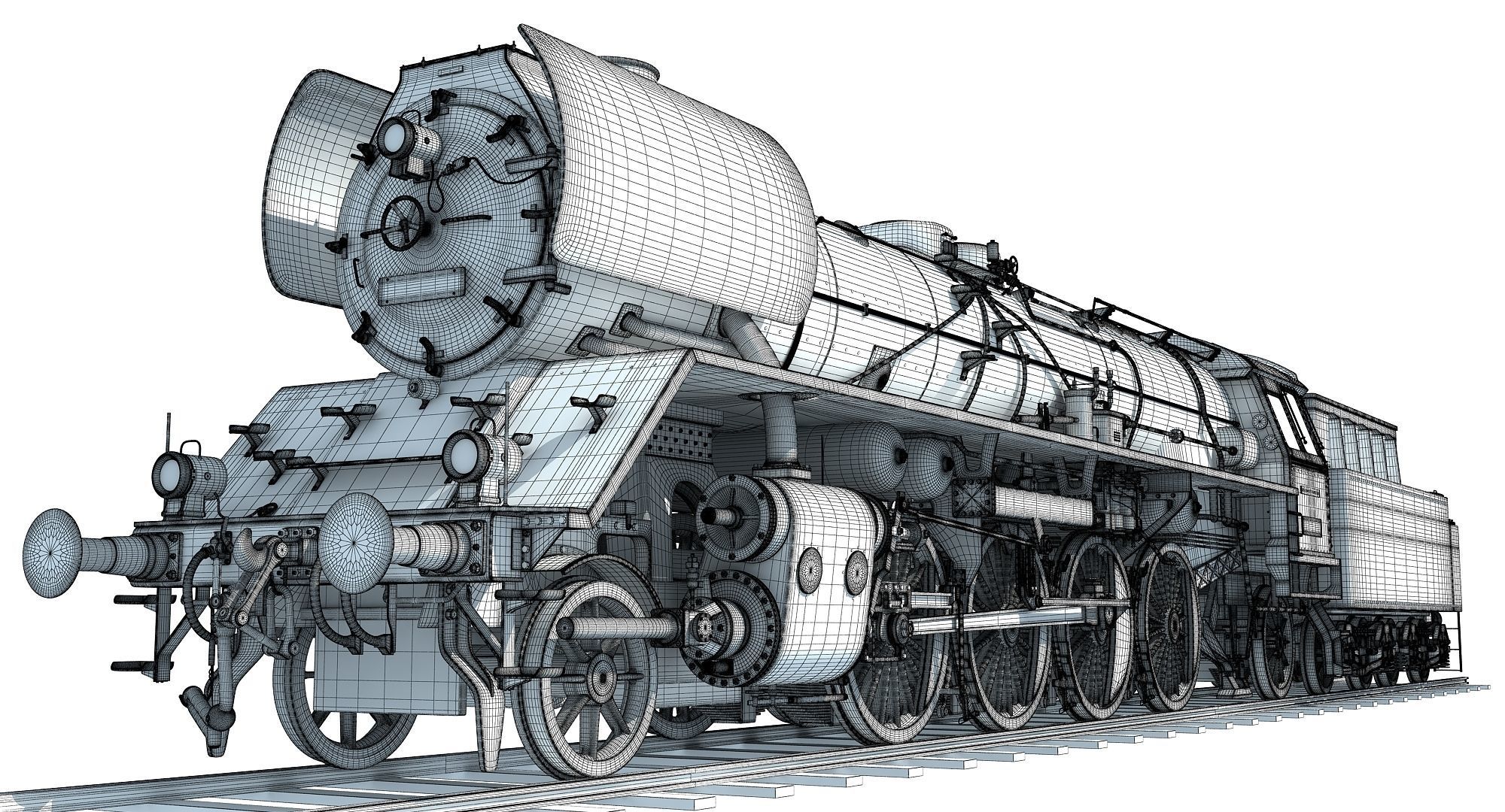 Steam Locomotive Train  3D model_22