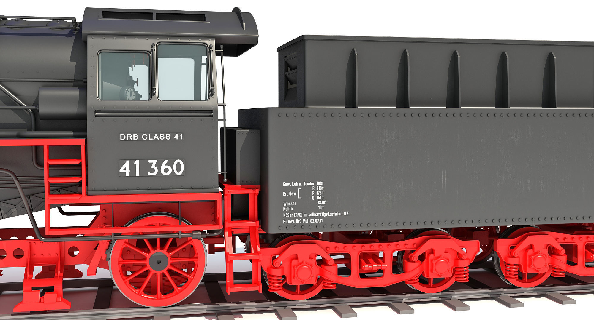 Steam Locomotive Train  3D model_9