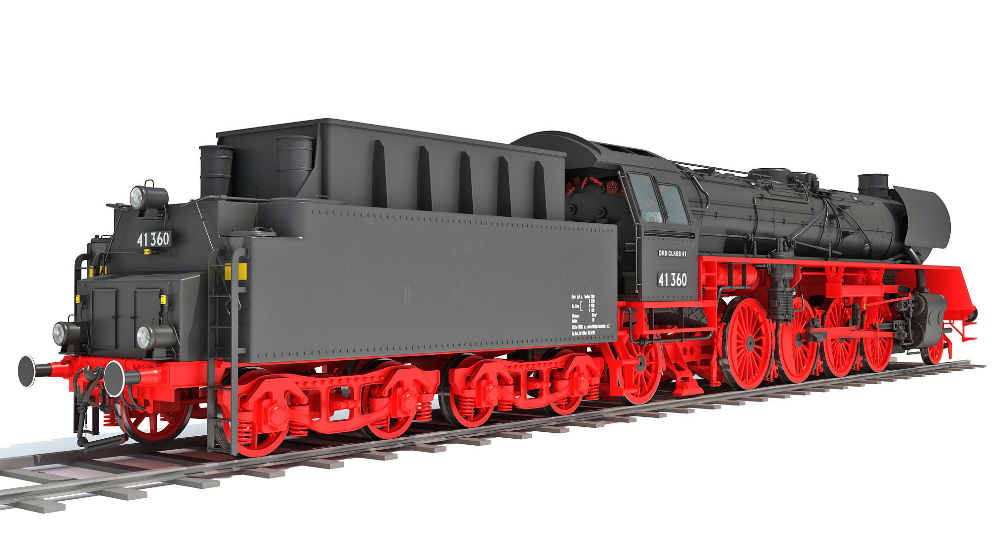 Steam Locomotive Train  3D model_6