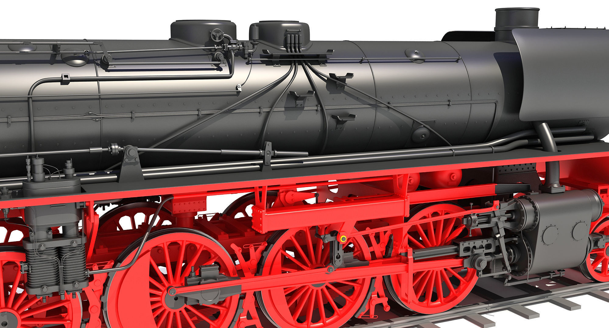 Steam Locomotive Train  3D model_11