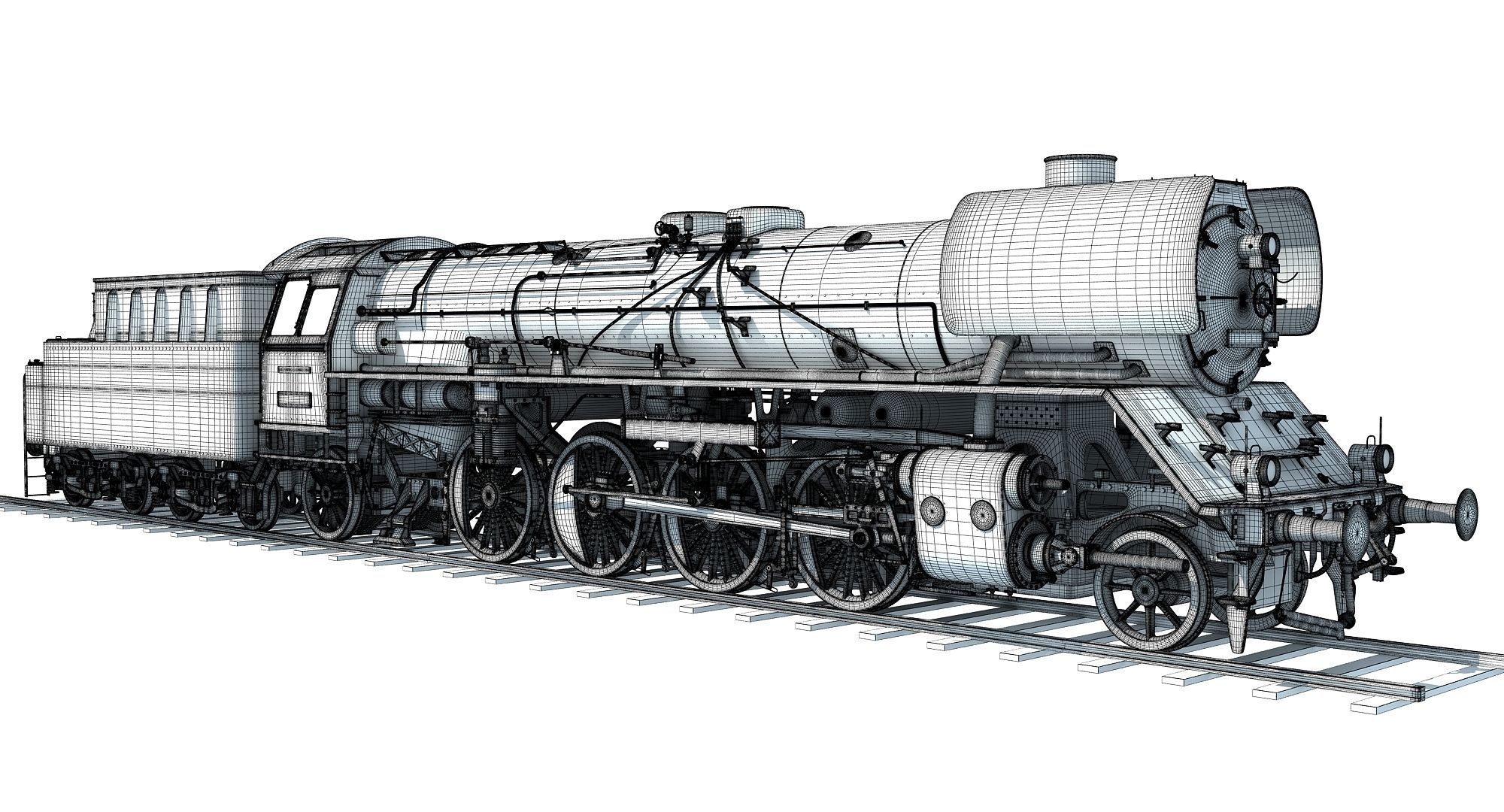 Steam Locomotive Train  3D model_21