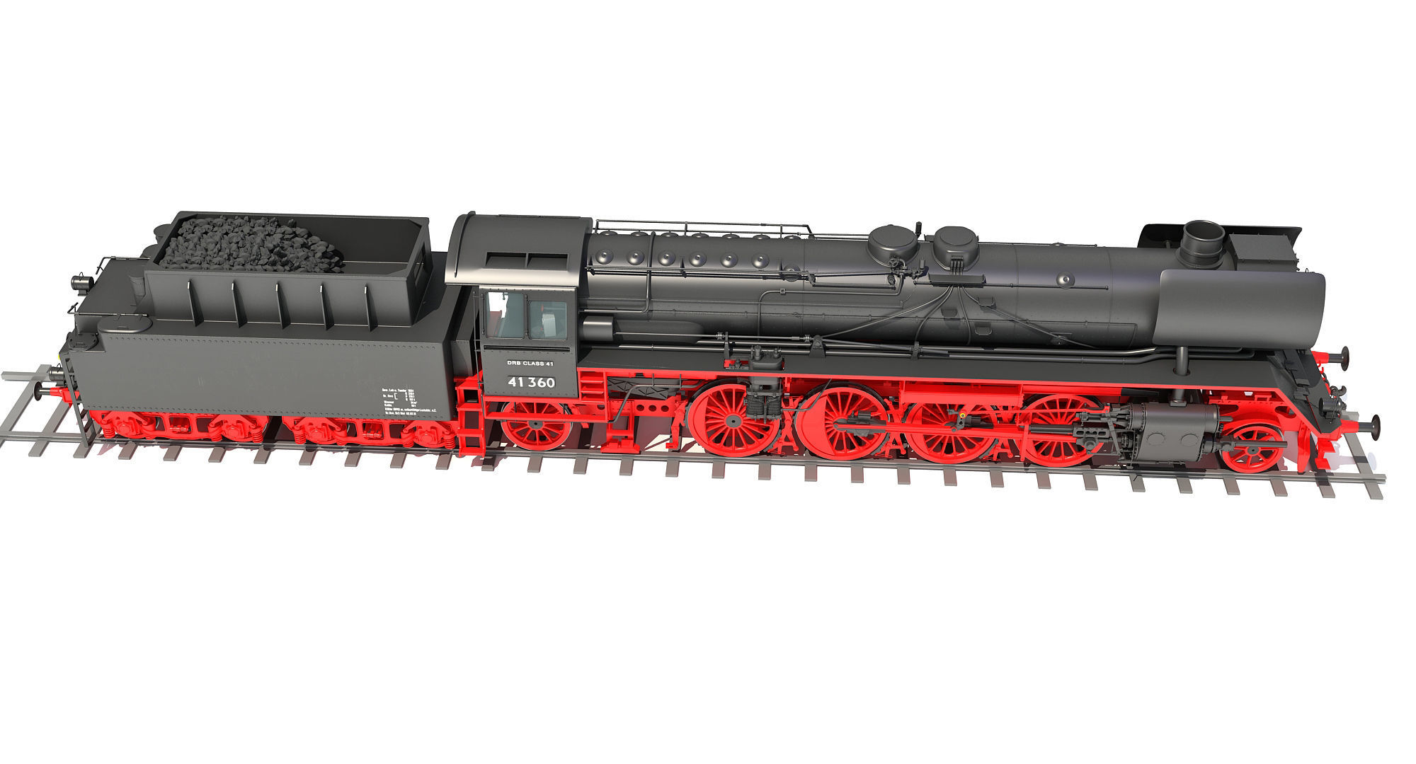 Steam Locomotive Train  3D model_5