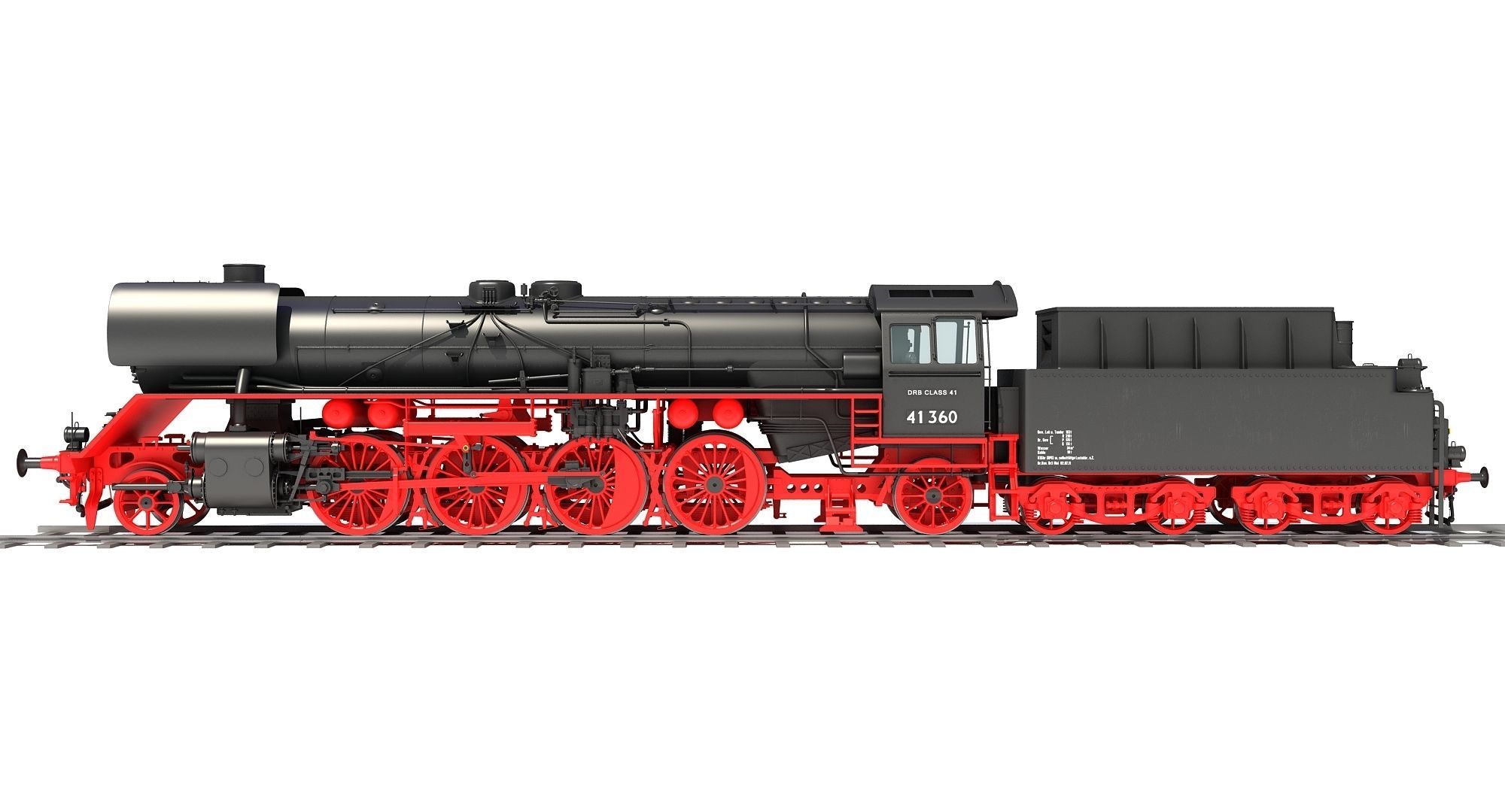 Steam Locomotive Train  3D model_1