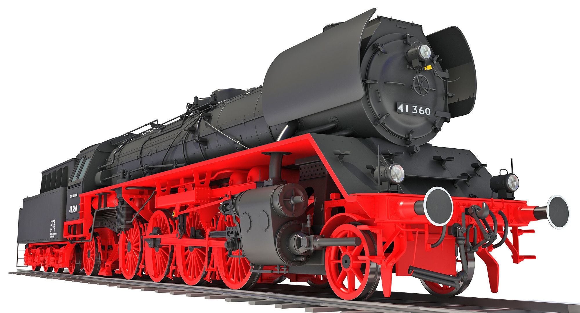 Steam Locomotive Train  3D model_8