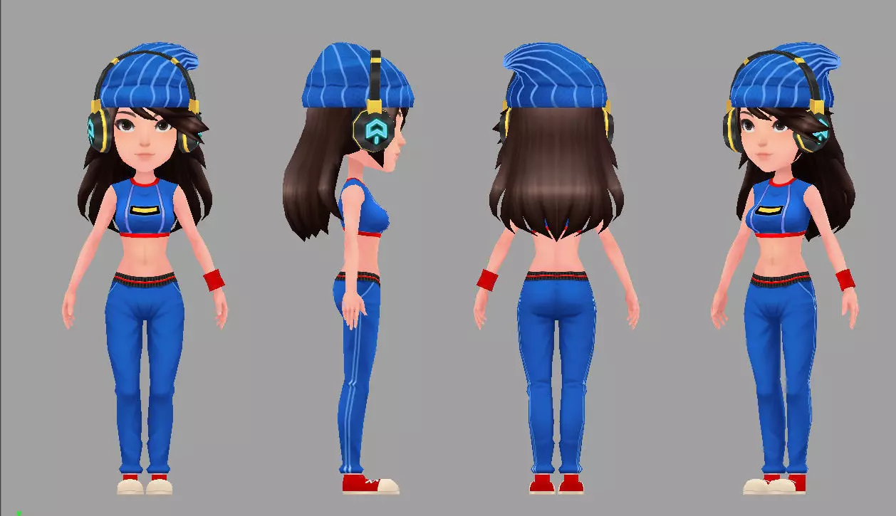 3D Main Character FM Low-poly 3D model_0
