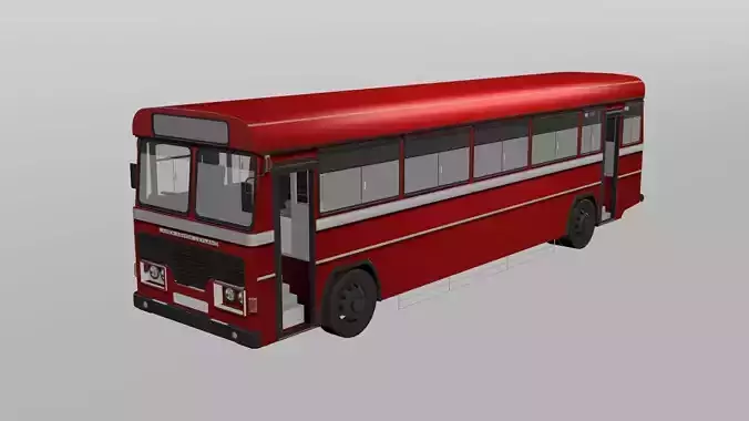 Public transport bus service 3D model
