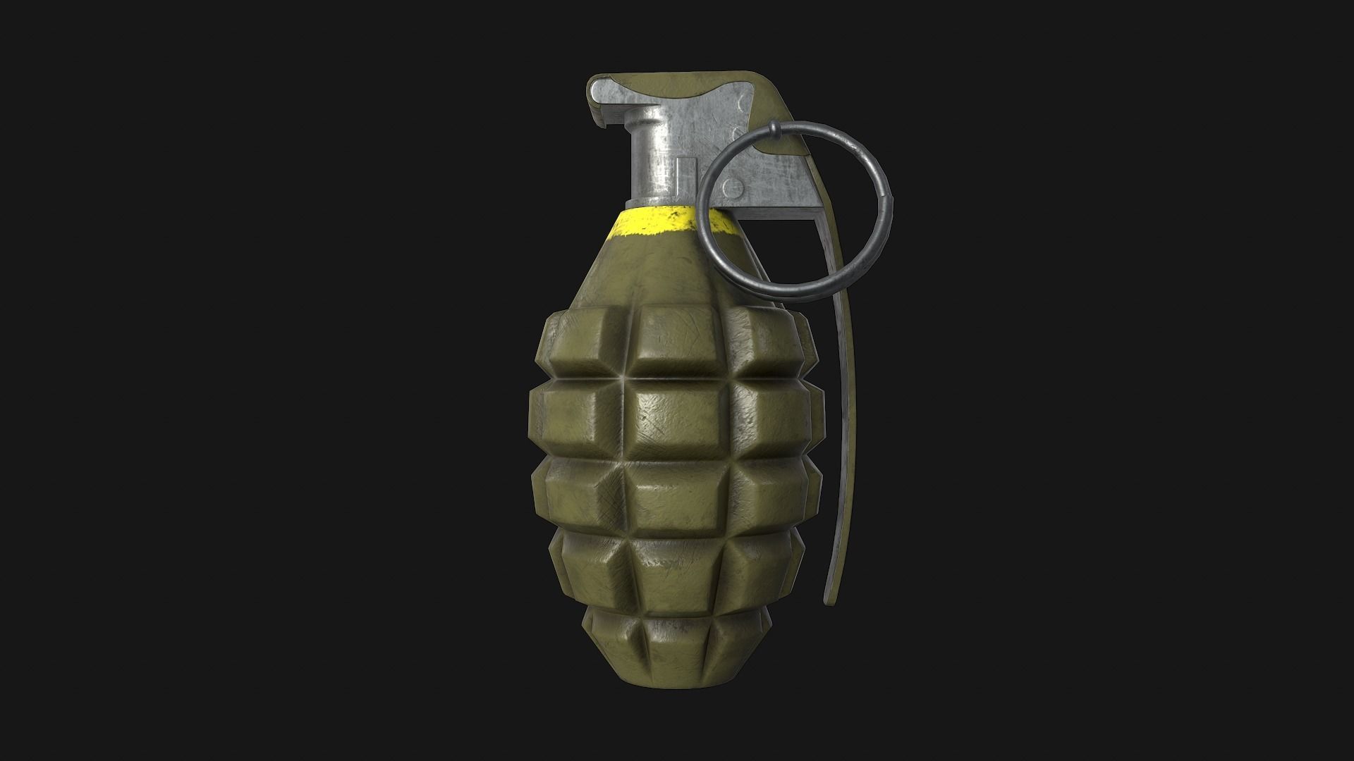Mk2 Grenade Low-poly 3D model_2