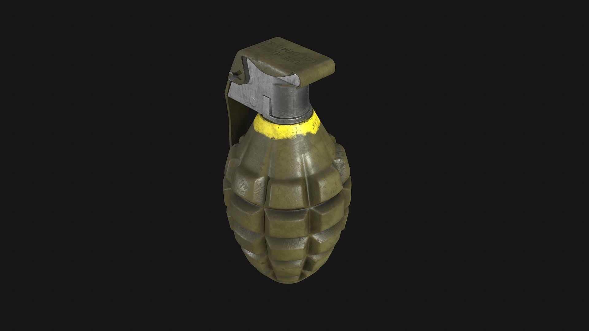 Mk2 Grenade Low-poly 3D model_4