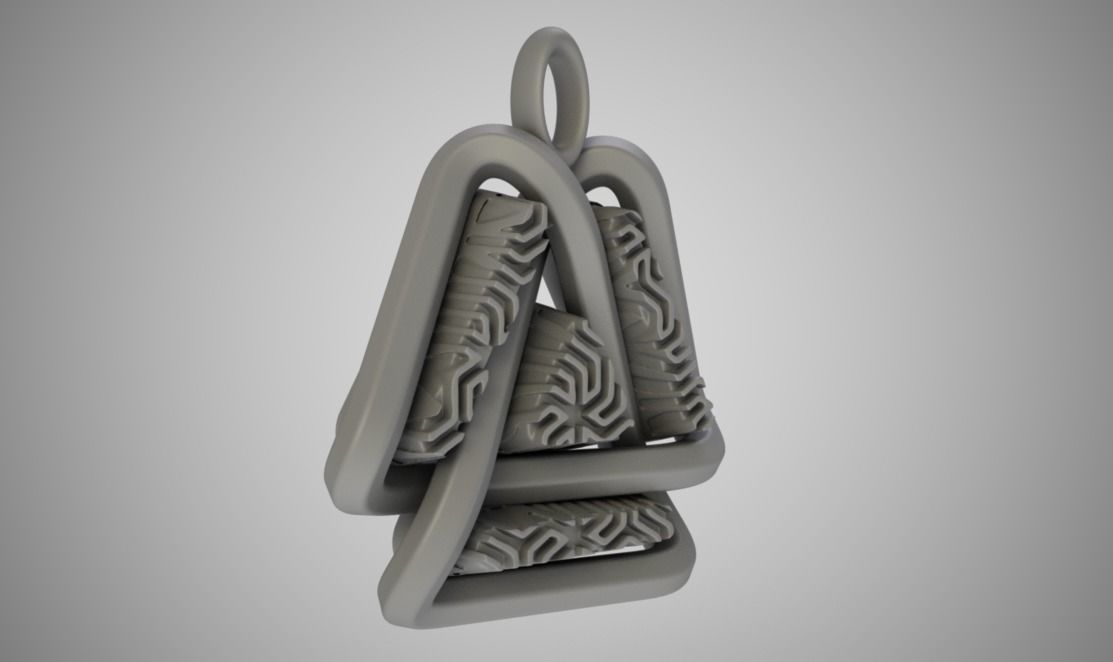 Valknut Triangle Necklace 3D print model_2