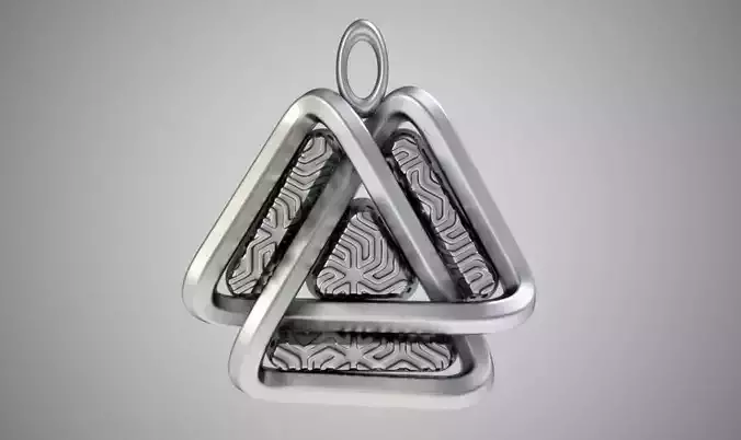 Valknut Triangle Necklace 3D print model