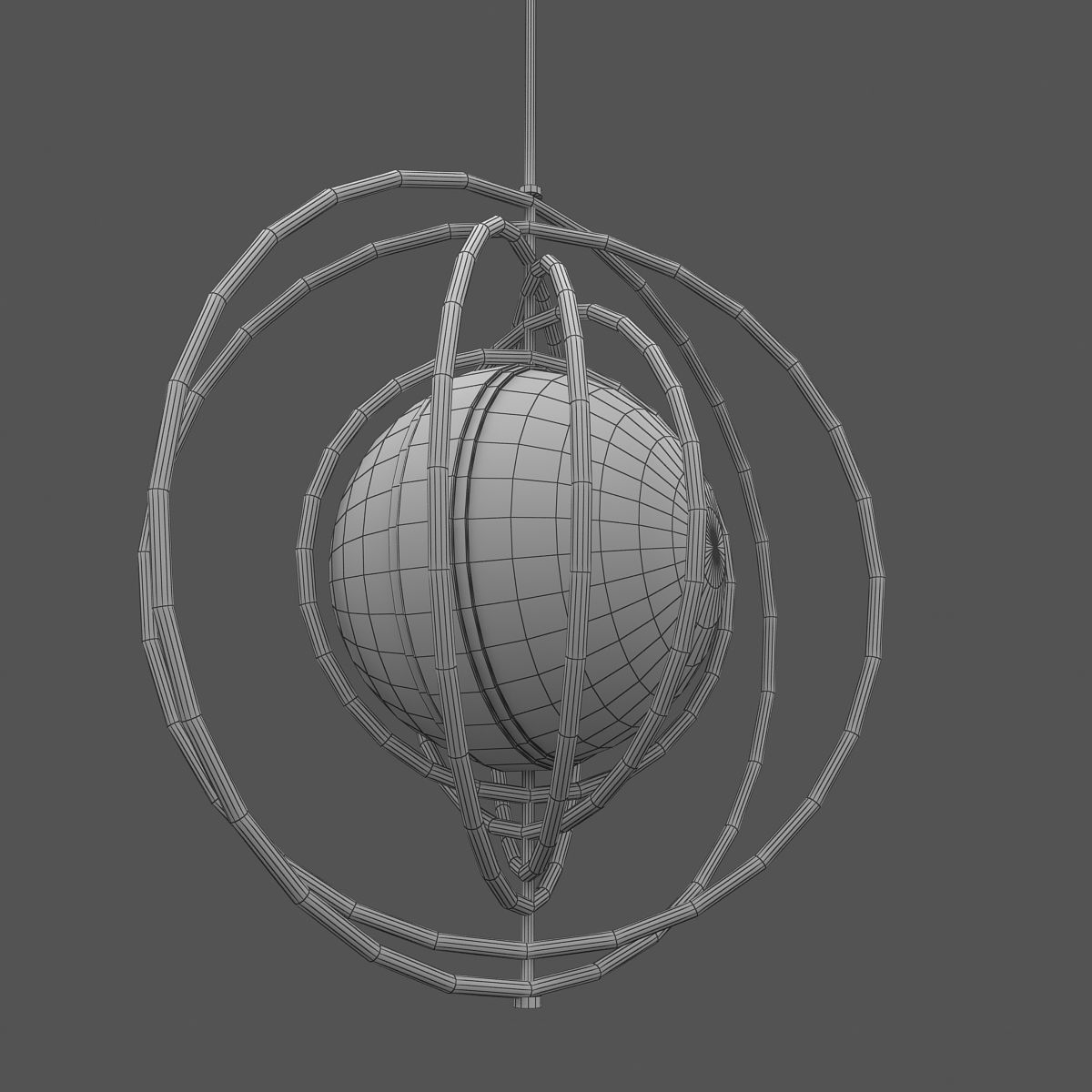 Chandelier gold and pendant light 3D model_3