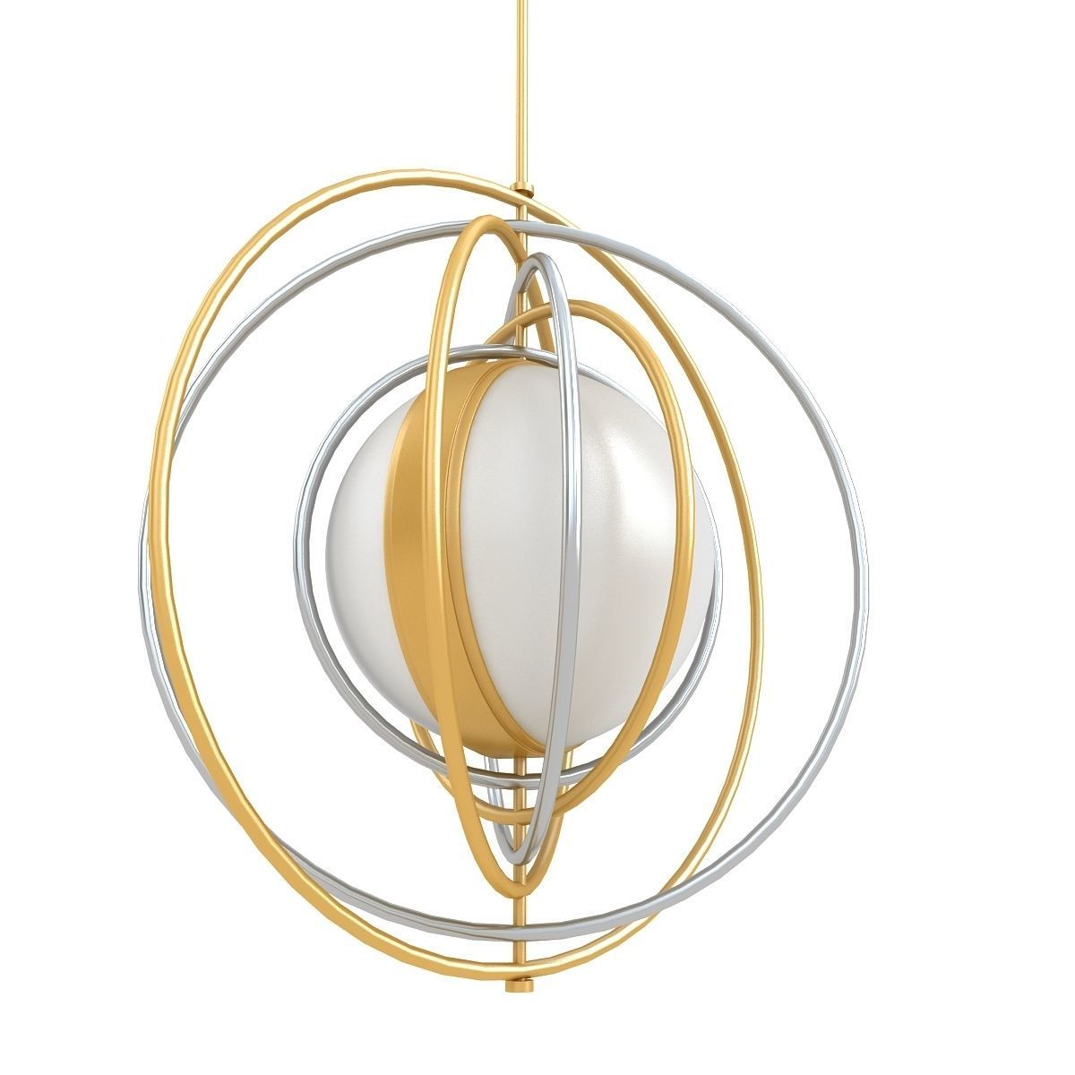 Chandelier gold and pendant light 3D model_2