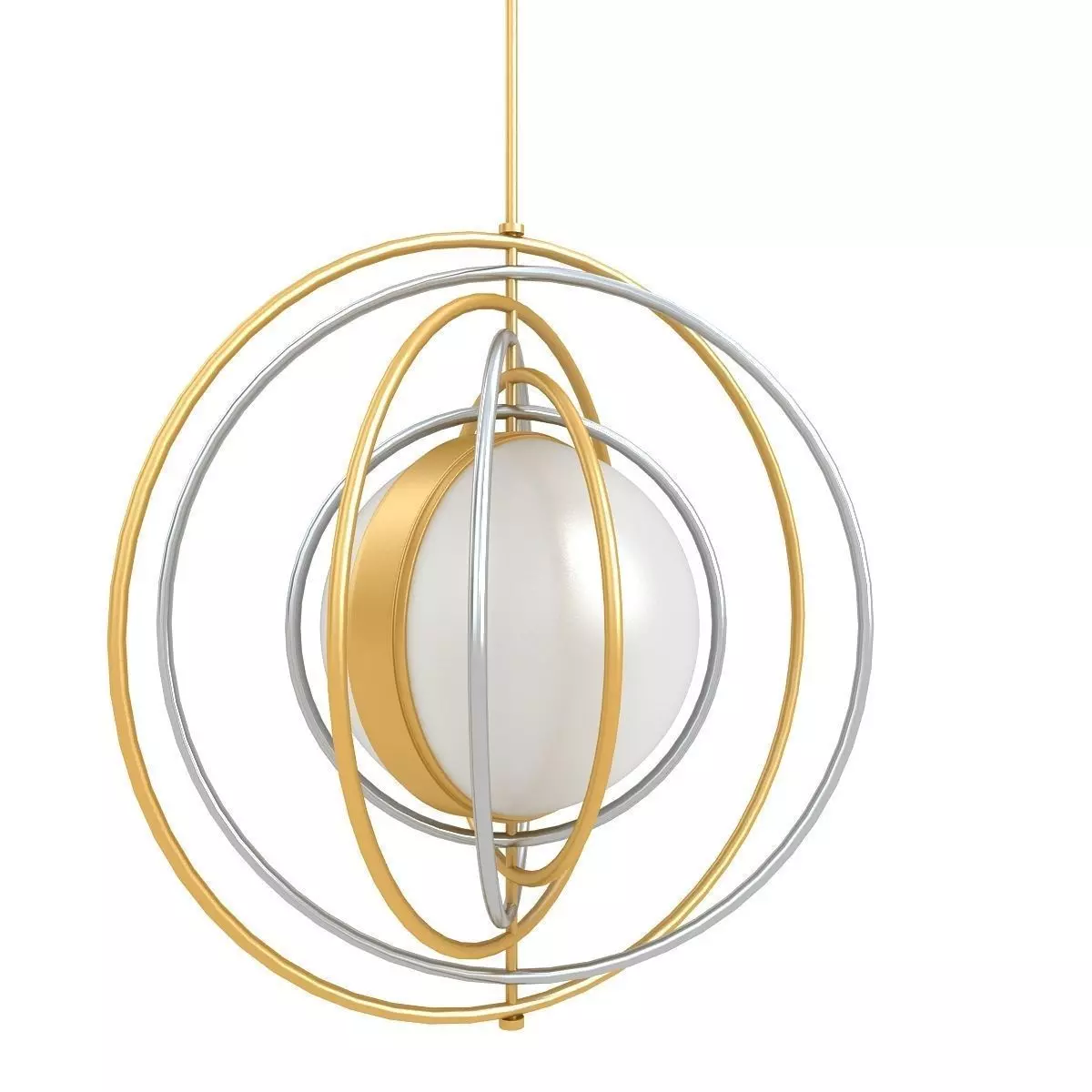 Chandelier gold and pendant light 3D model_0