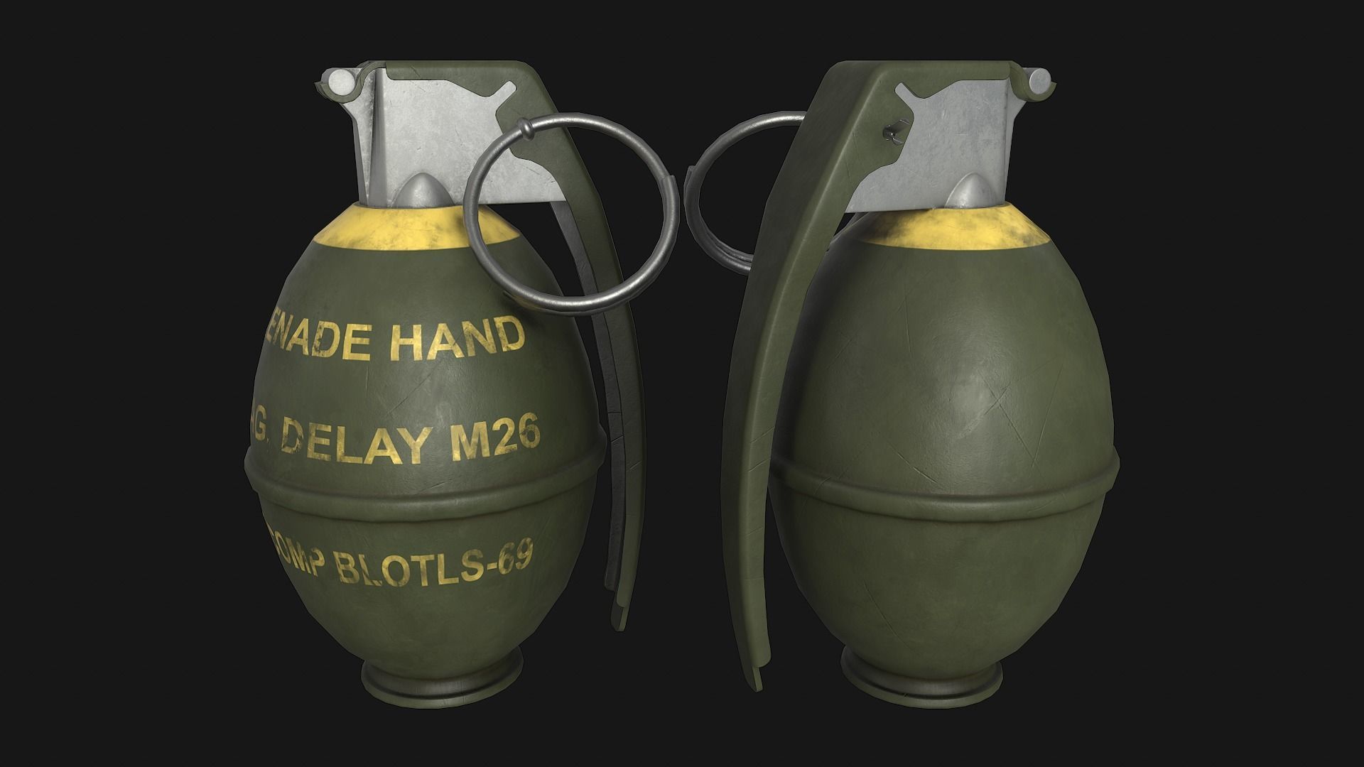 Grenades Pack Low-poly 3D model_4