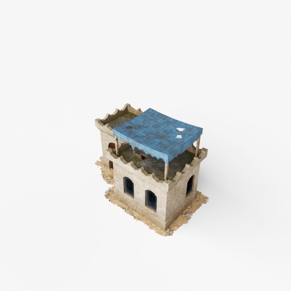 Collection of Oriental Buildings Low-poly 3D model_14