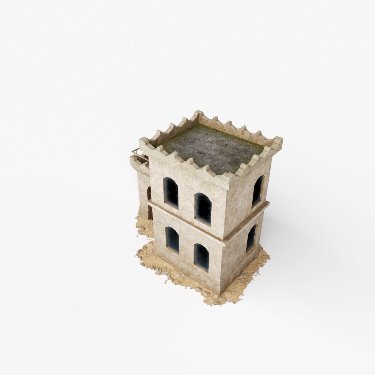 Collection of Oriental Buildings Low-poly 3D model_5