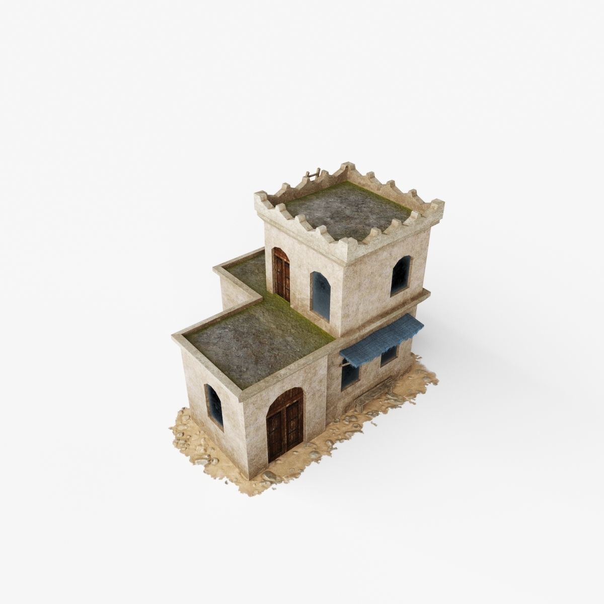 Collection of Oriental Buildings Low-poly 3D model_7