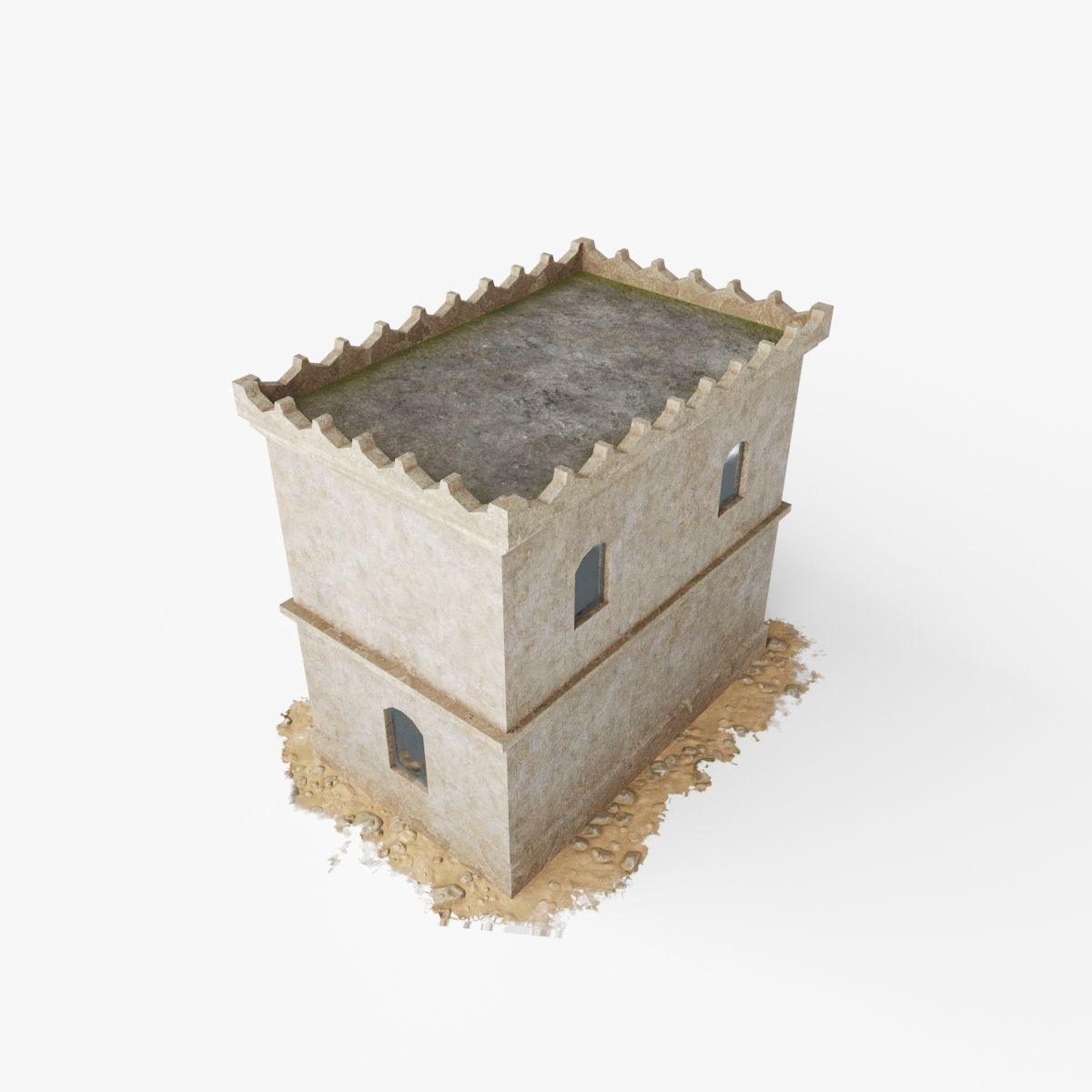 Collection of Oriental Buildings Low-poly 3D model_19
