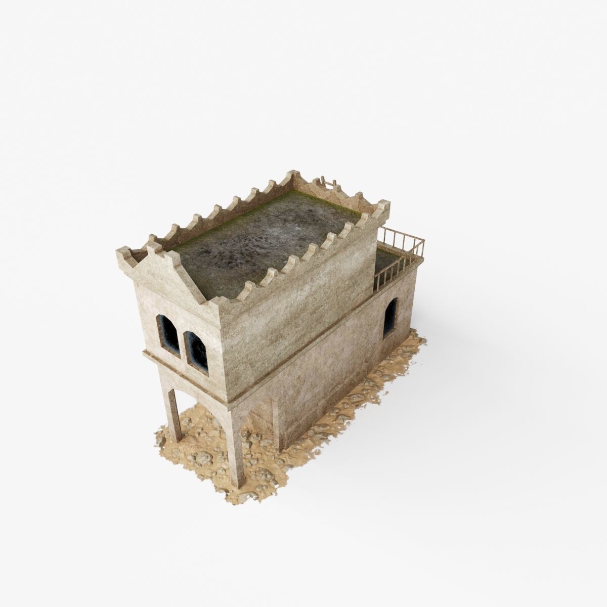Collection of Oriental Buildings Low-poly 3D model_16