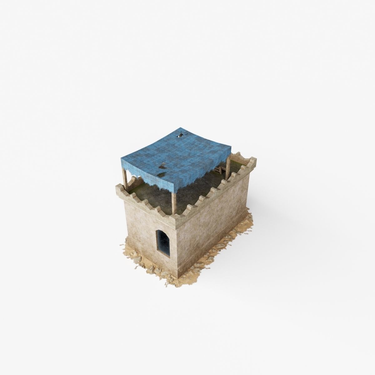 Collection of Oriental Buildings Low-poly 3D model_4
