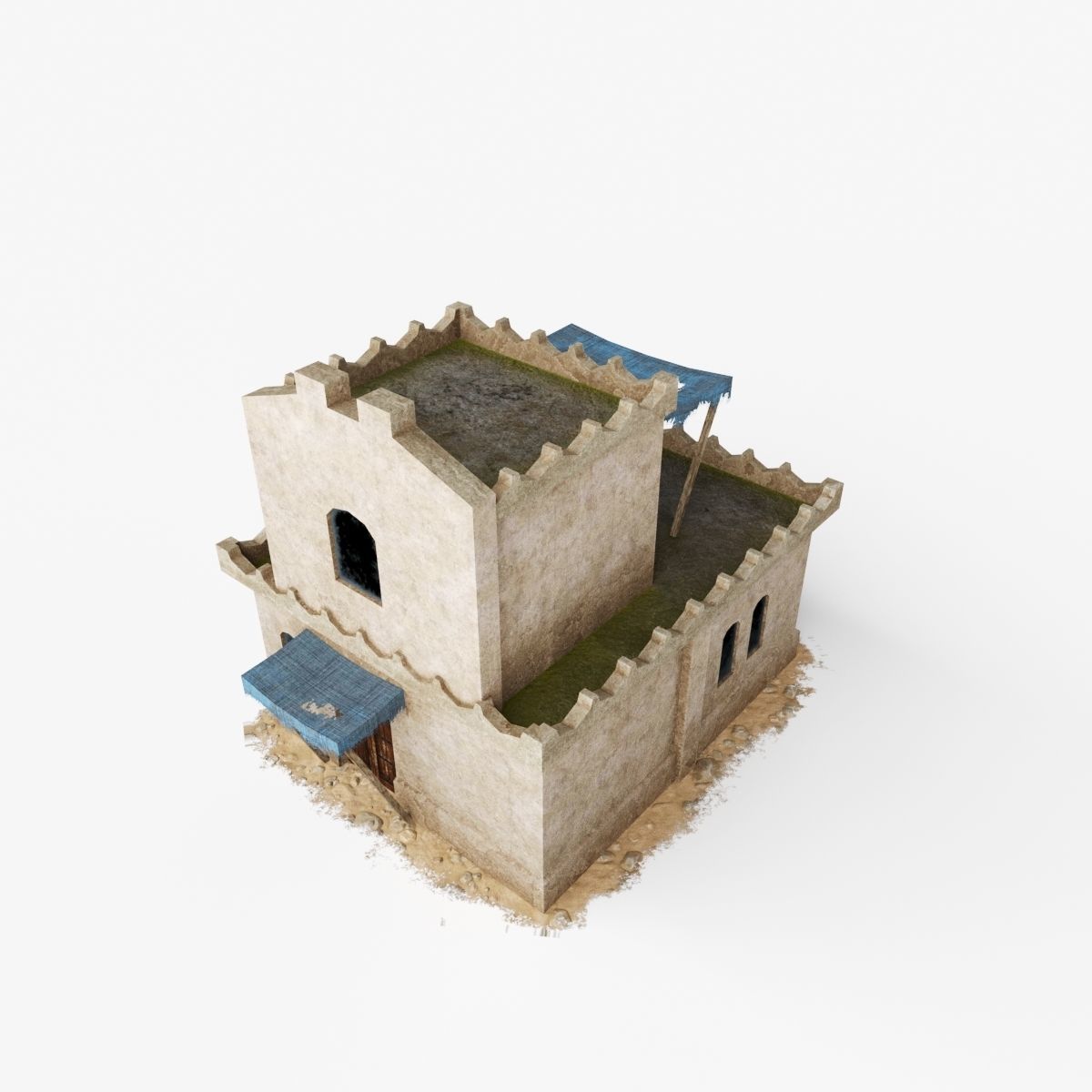 Collection of Oriental Buildings Low-poly 3D model_17
