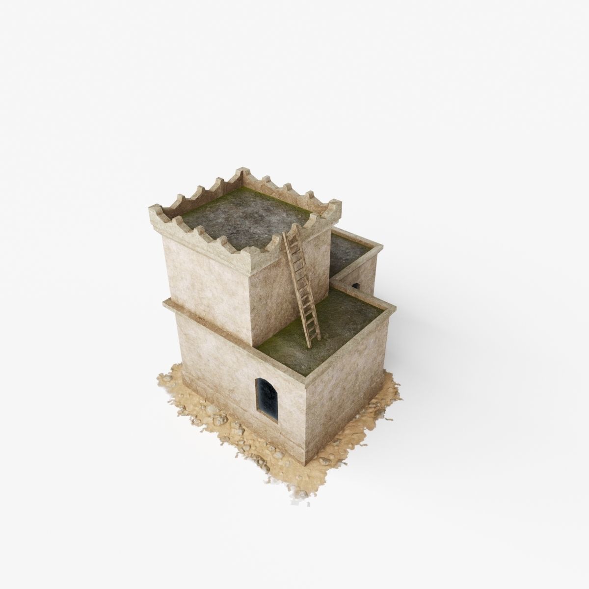 Collection of Oriental Buildings Low-poly 3D model_8