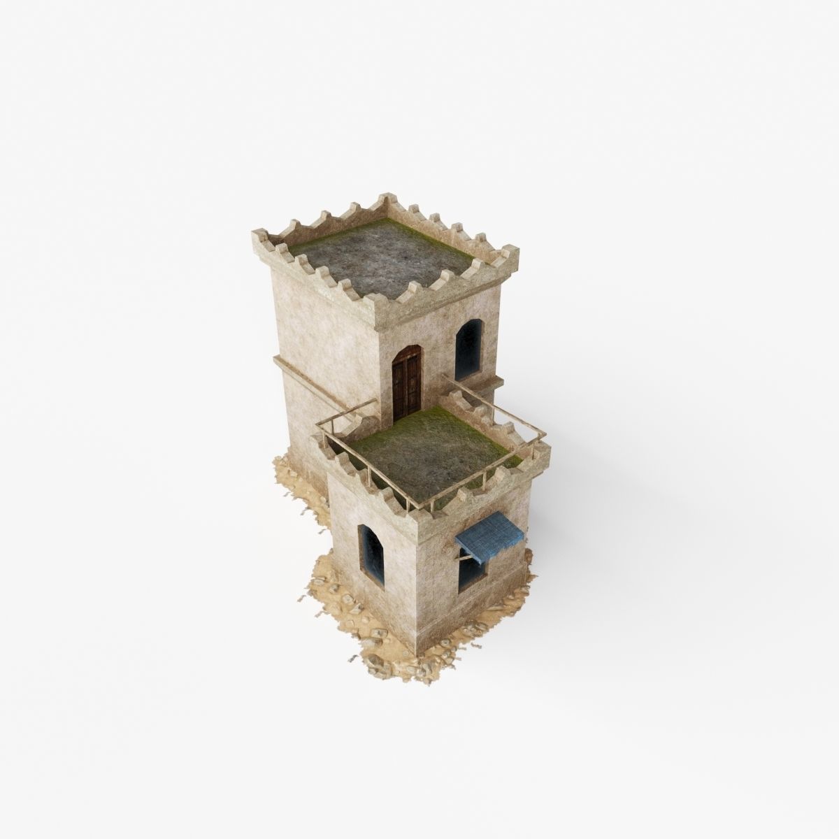 Collection of Oriental Buildings Low-poly 3D model_6