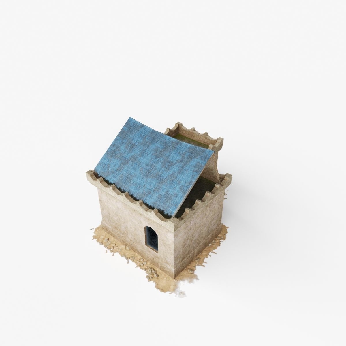 Collection of Oriental Buildings Low-poly 3D model_10