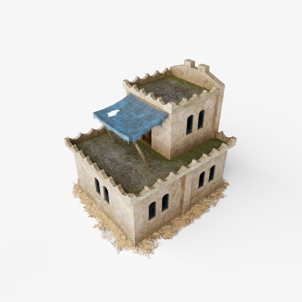 Collection of Oriental Buildings Low-poly 3D model_18