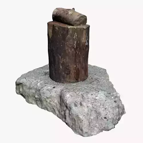 Wooden Log Low-poly 3D model
