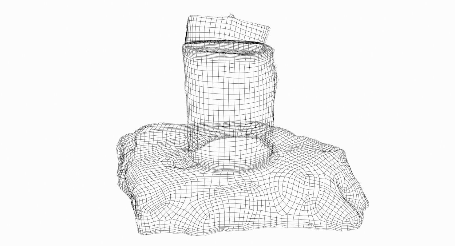 Wooden Log Low-poly 3D model_10