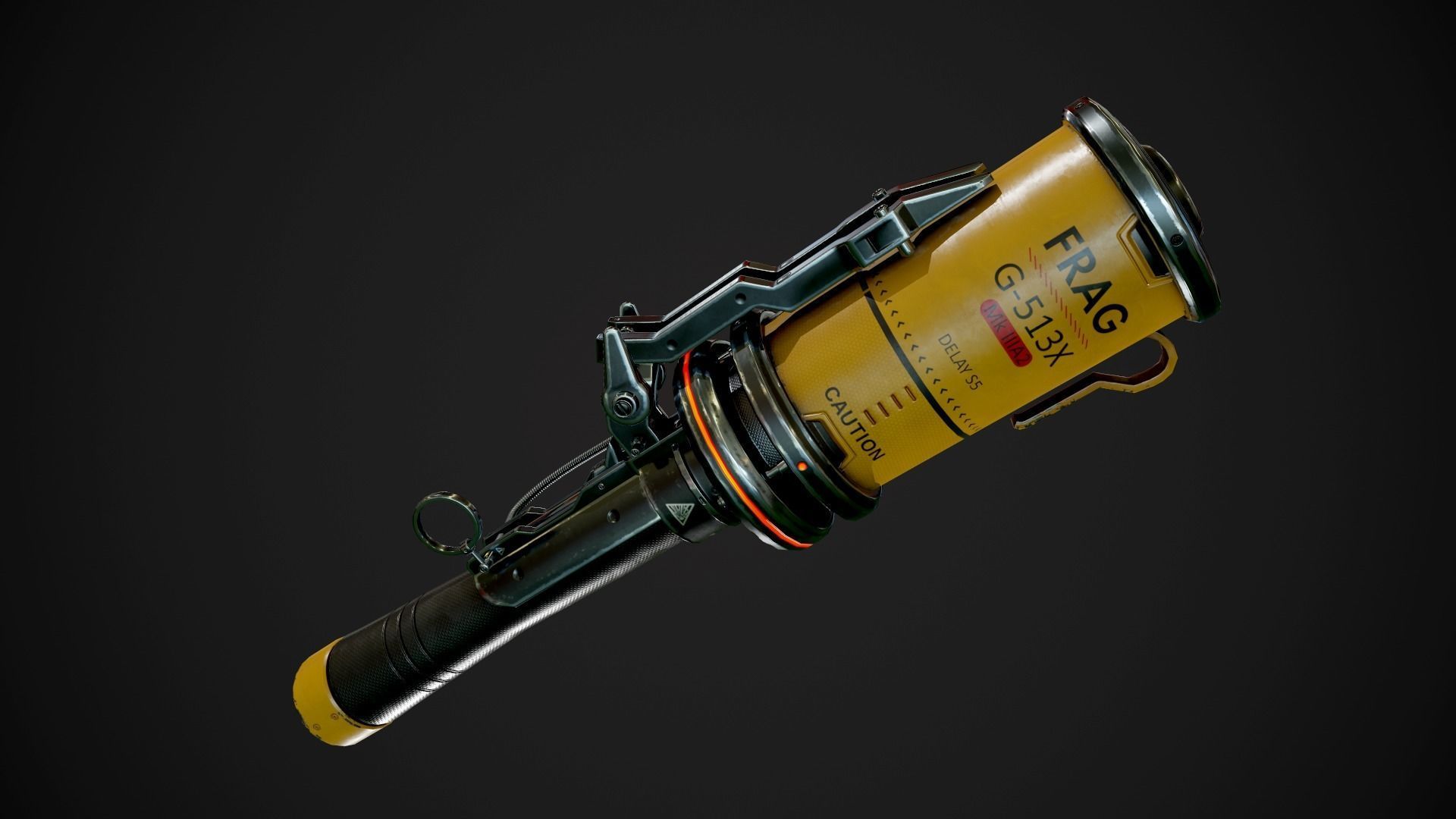Frag Grenade Low-poly 3D model_11