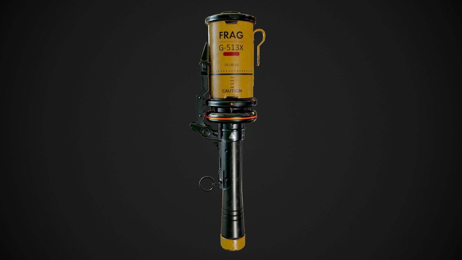 Frag Grenade Low-poly 3D model_7