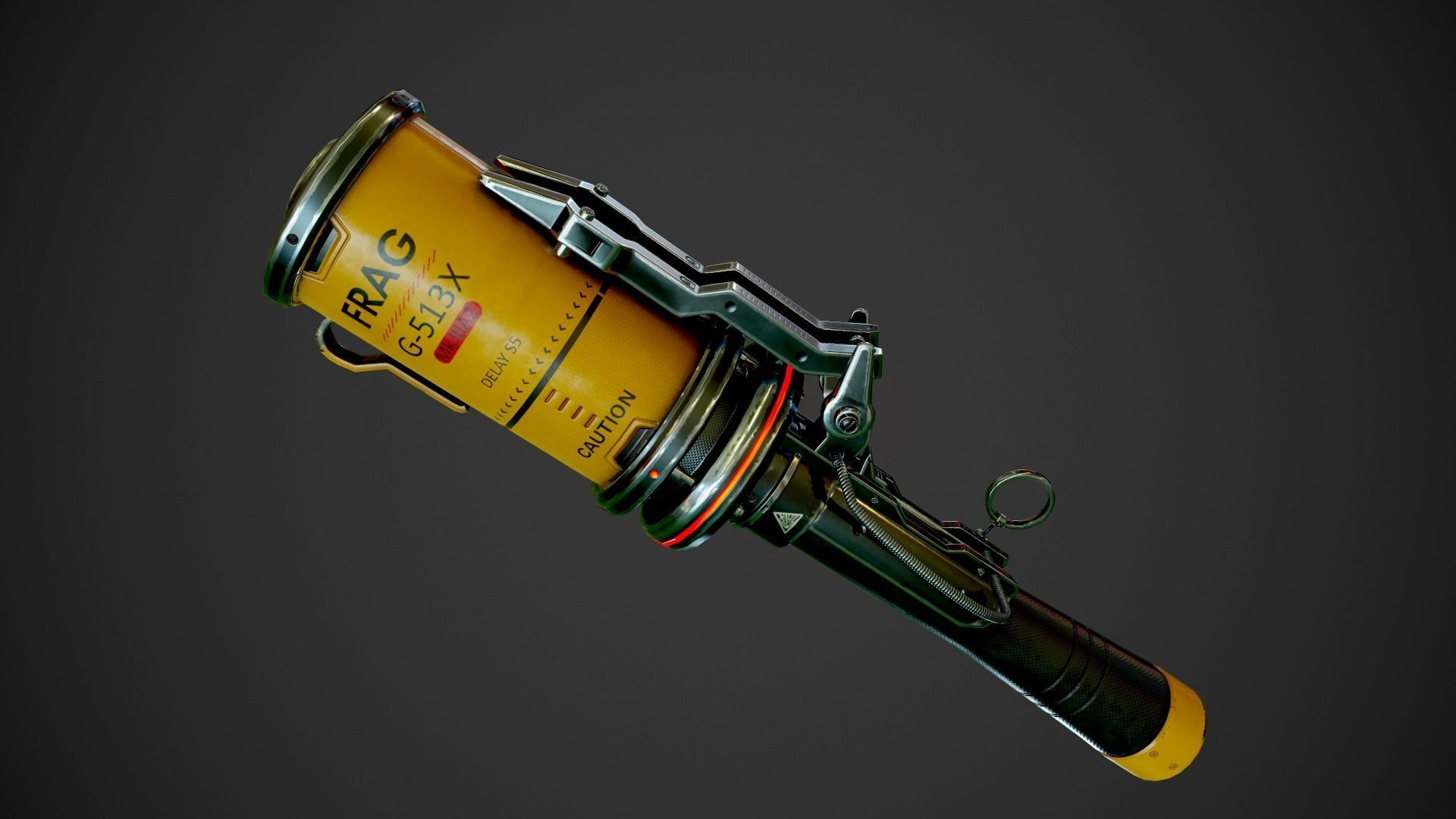 Frag Grenade Low-poly 3D model_1