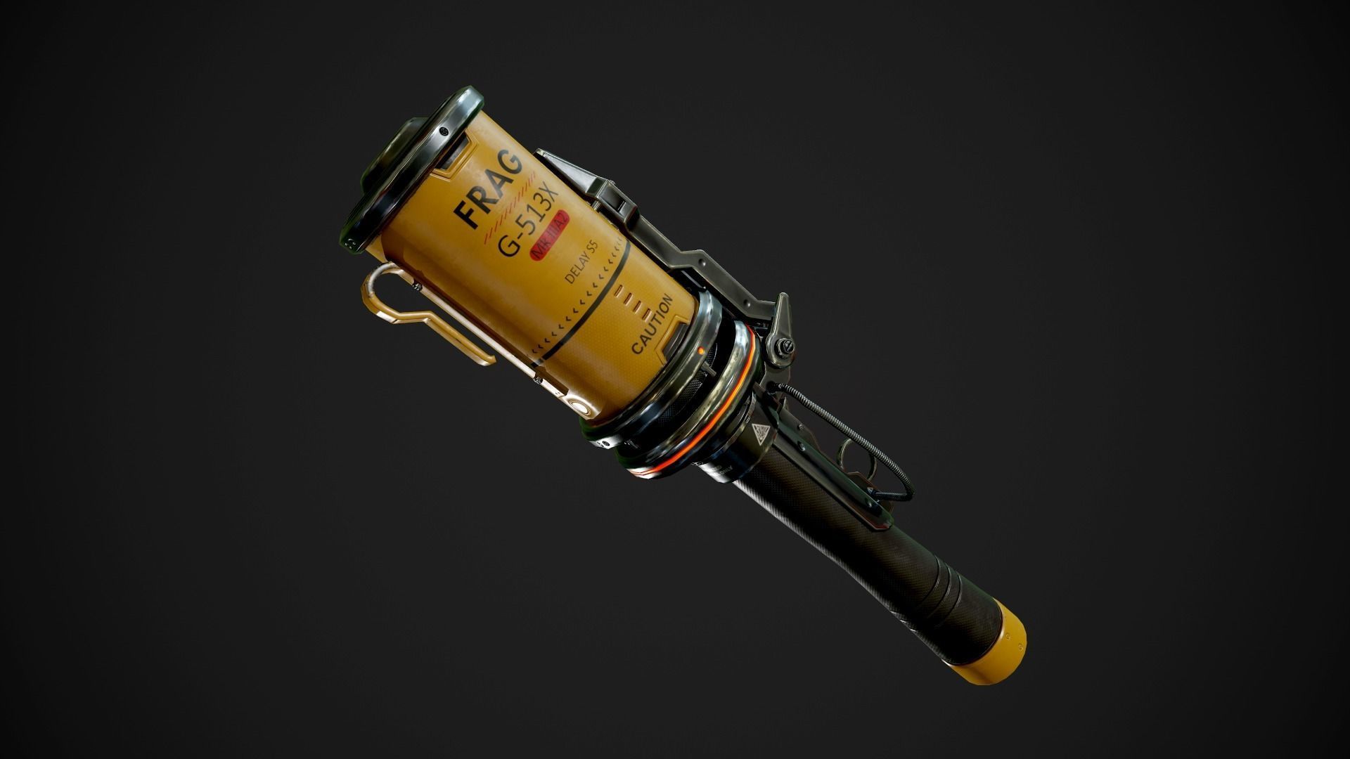 Frag Grenade Low-poly 3D model_10