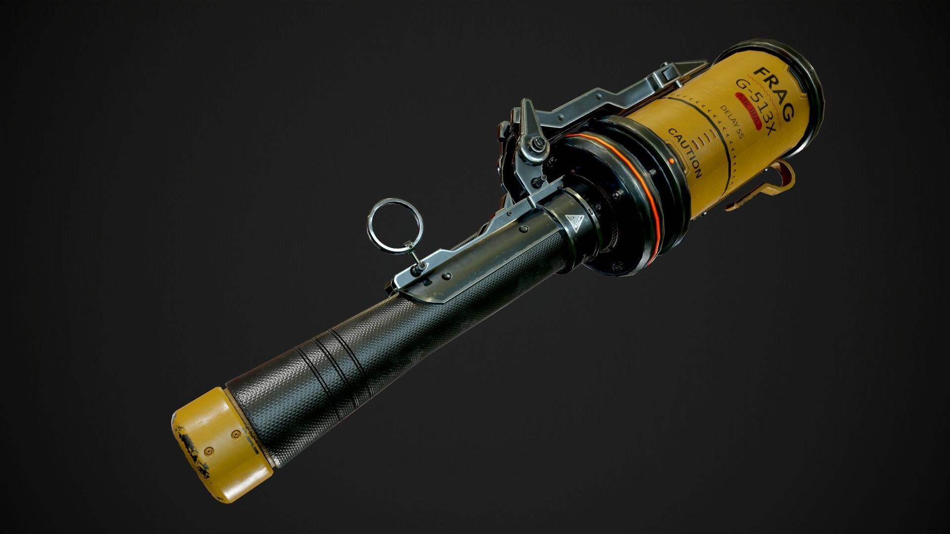 Frag Grenade Low-poly 3D model_3