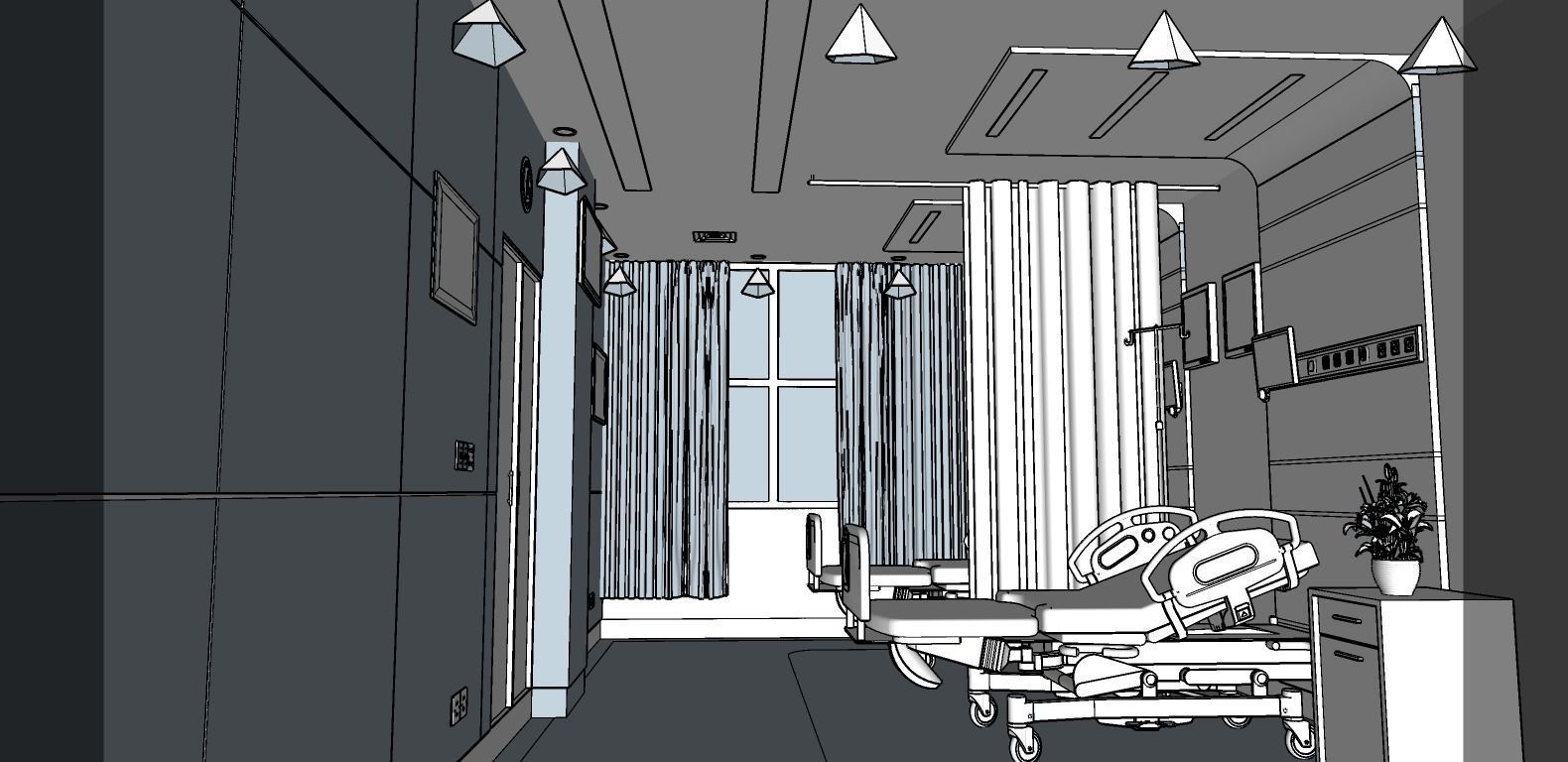 MEDICAL SPACES-HOSPITAL ROOM  3D model_3