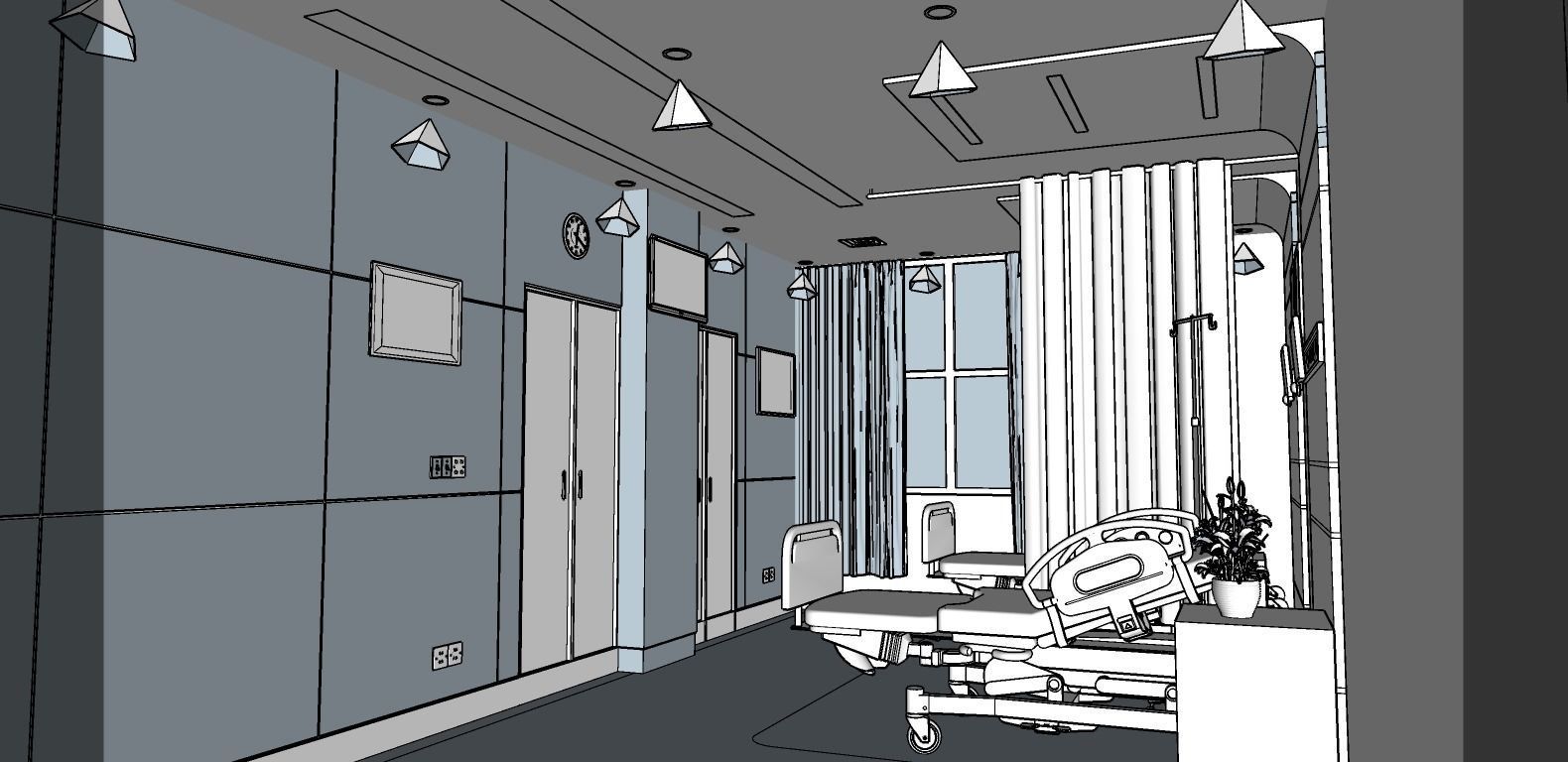 MEDICAL SPACES-HOSPITAL ROOM  3D model_4