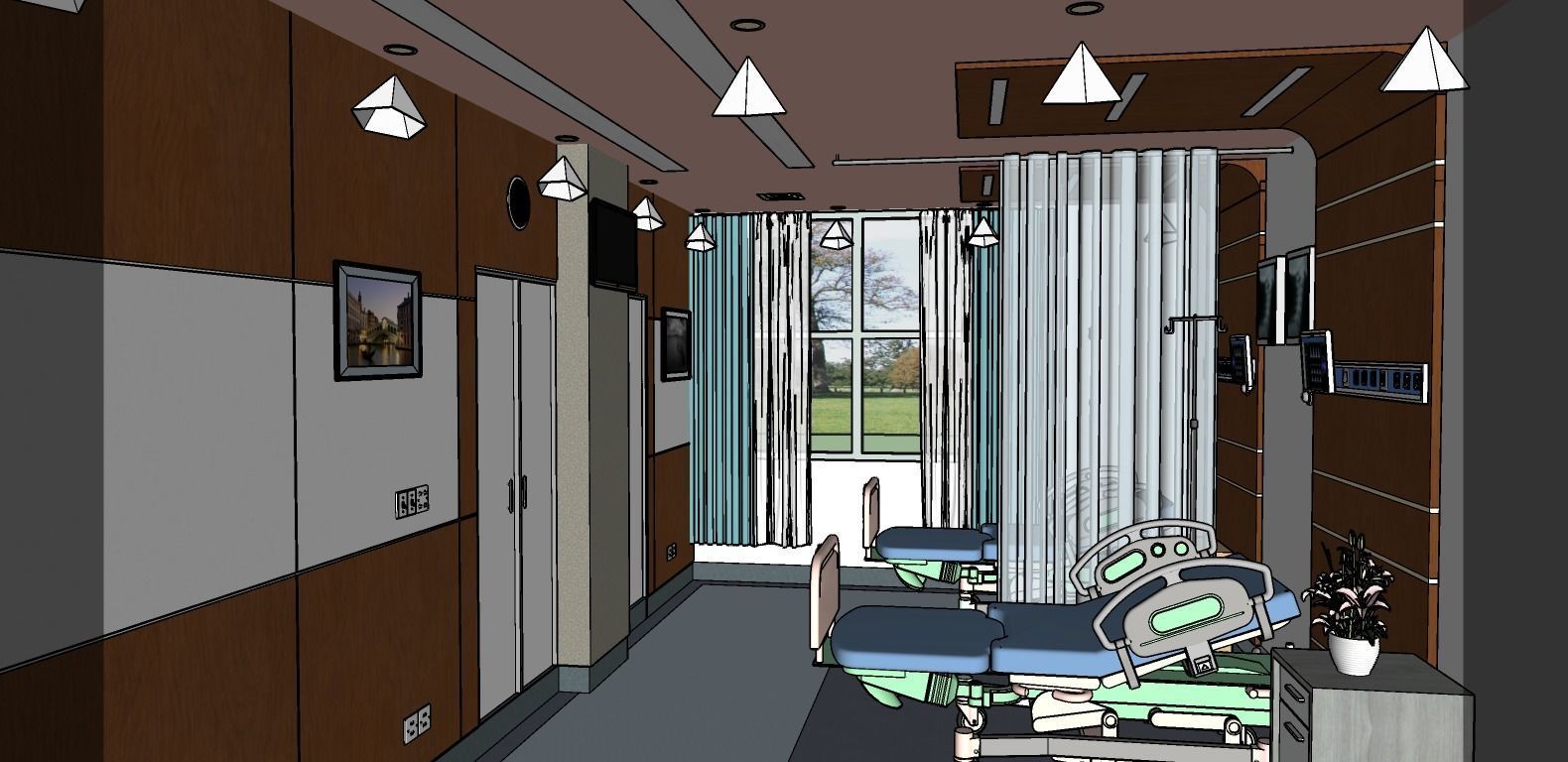 MEDICAL SPACES-HOSPITAL ROOM  3D model_2