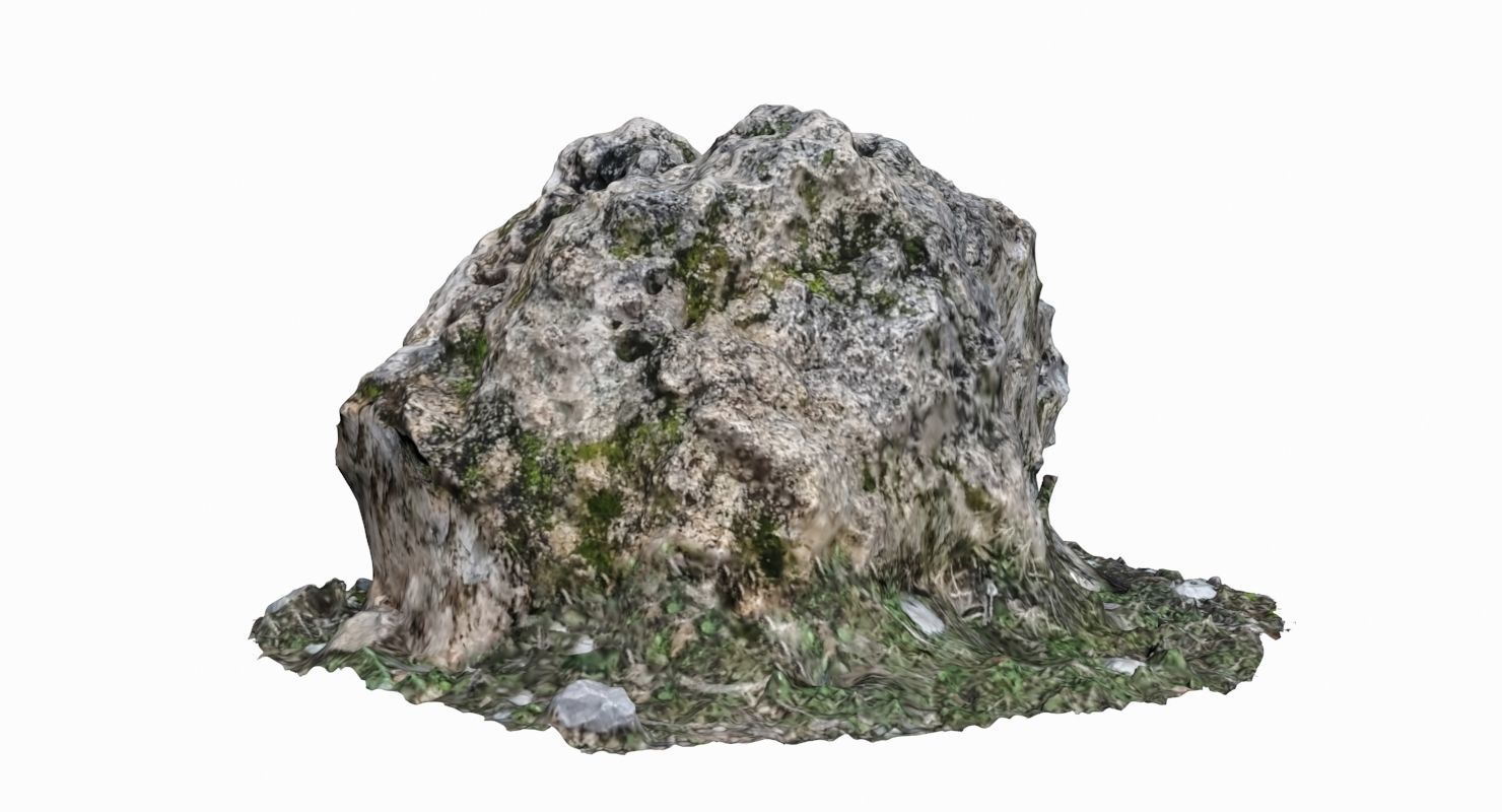 Mossy Rock Low-poly 3D model_1