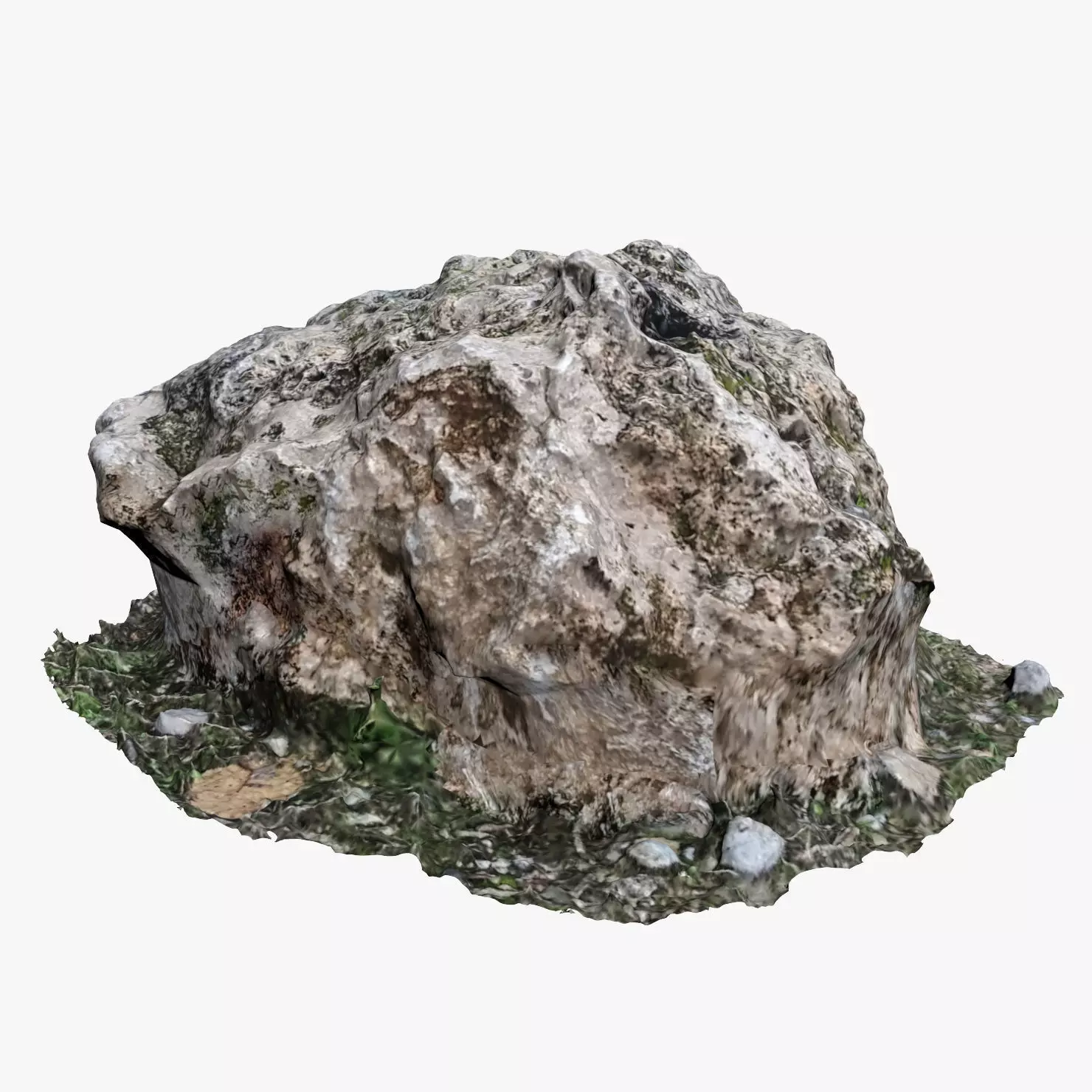 Mossy Rock Low-poly 3D model_0